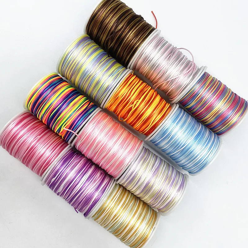 Colorful Chinese Knot Line Cord Silk Satin Cord Nylon DIY String Necklace Bracelets 10----100yards/lot 1.0mm