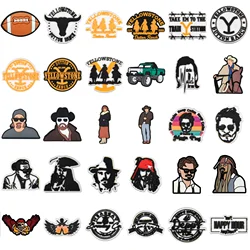 Best Sale Men Women Shoe Charms Yellow Stone Shoe Decorations Cowboys Pirate Captain Bracelet Accessories Famous Movie Star