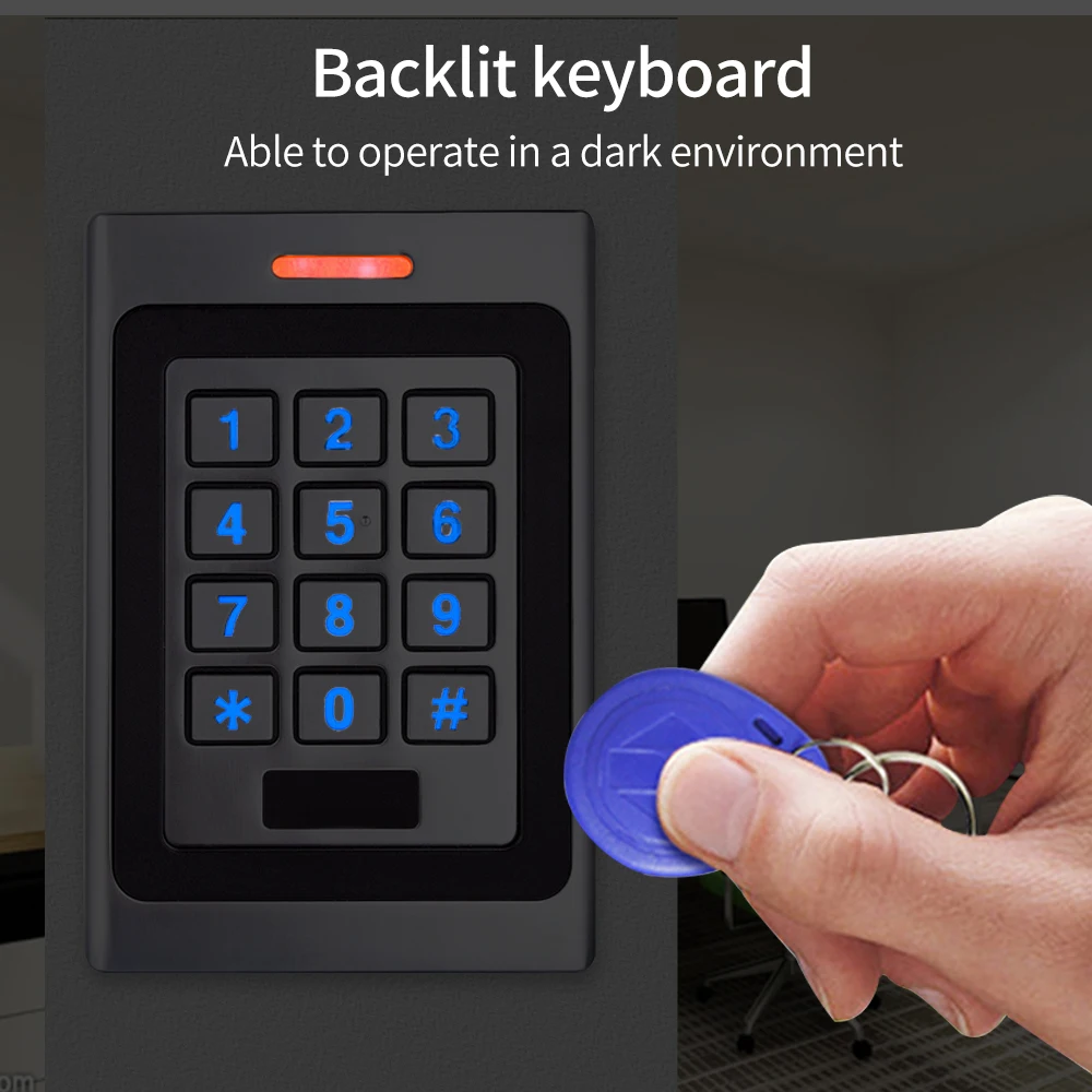 Standalone Access Control Double-Door Keypad 2-Relays Control 2-Doors With Pulse Mode Toggle Mode Alarm Output Anti-Duress Users - 4