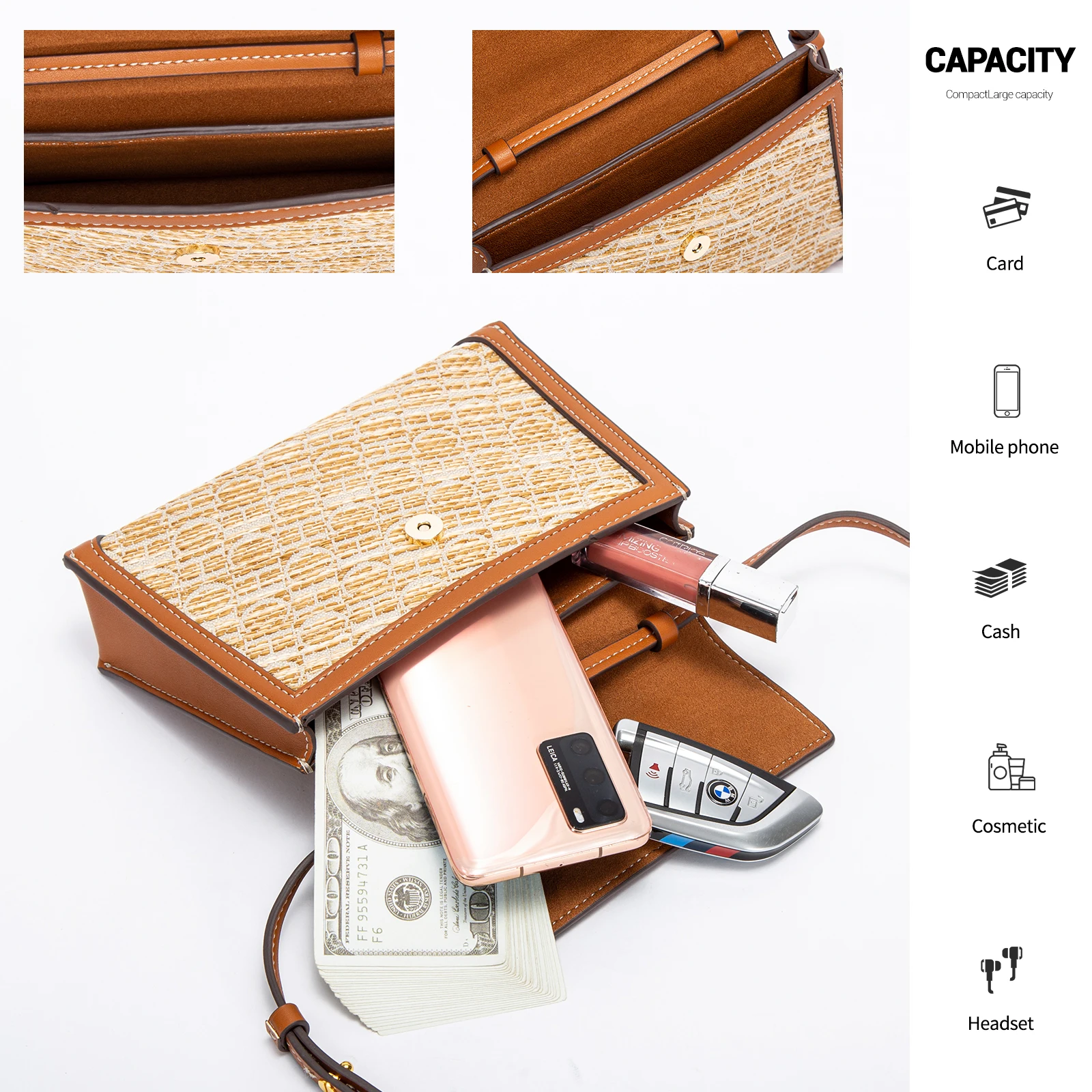 حقيبة يد ذات سعة كبيرة للتنقل في الأعمال، حقيبة كت...