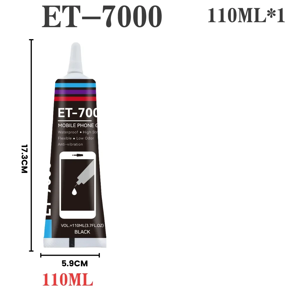 Premium Black Soft Adhesive for Phone Back Glass and Battery Repair - High Strength, Anti-Vibration, Flexible Glue for Screen Replacement