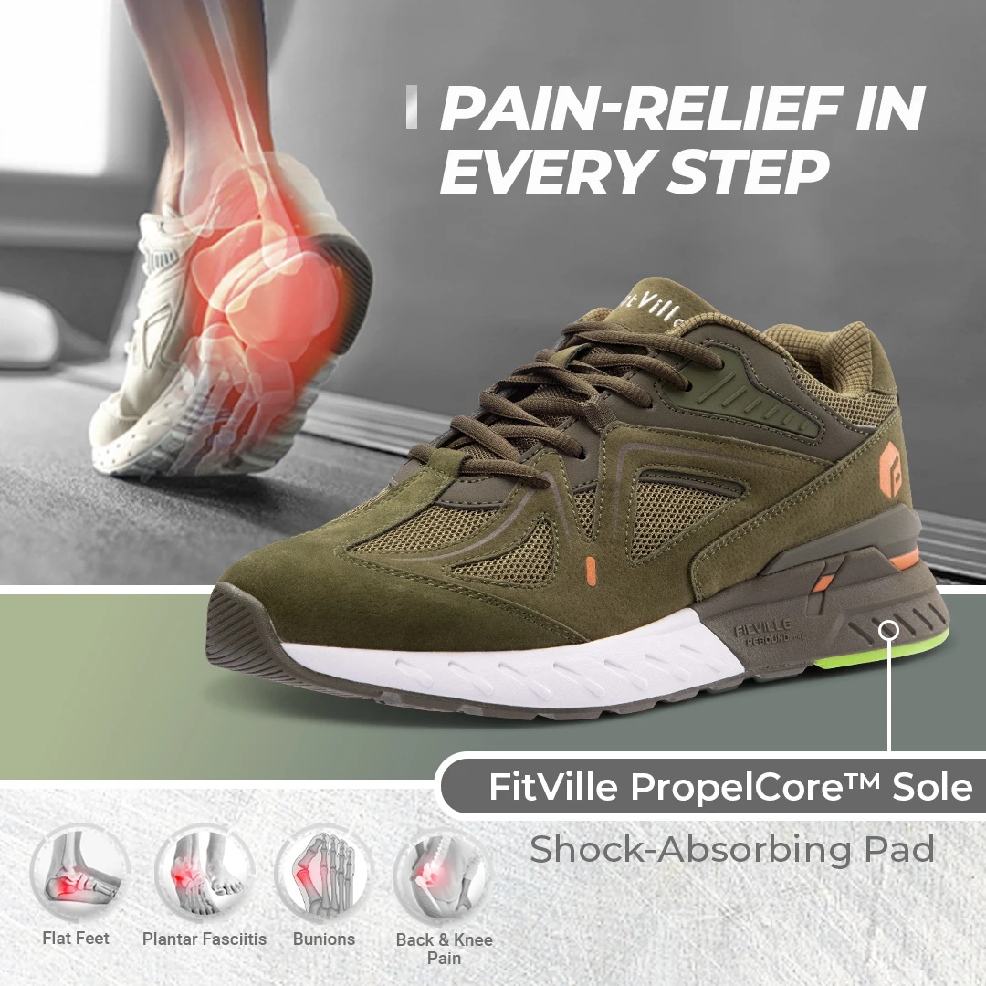 أحذية FitVille الرجالية للمشي أحذية رياضية واسعة ل...