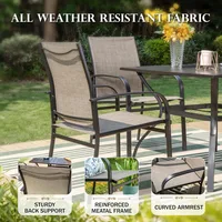 Patio Chairs and 1 x 83 Large Rectangle Dining Table, Outdoor Furniture Set for Deck Garden Backyard Lawn, Garden Sofas 2