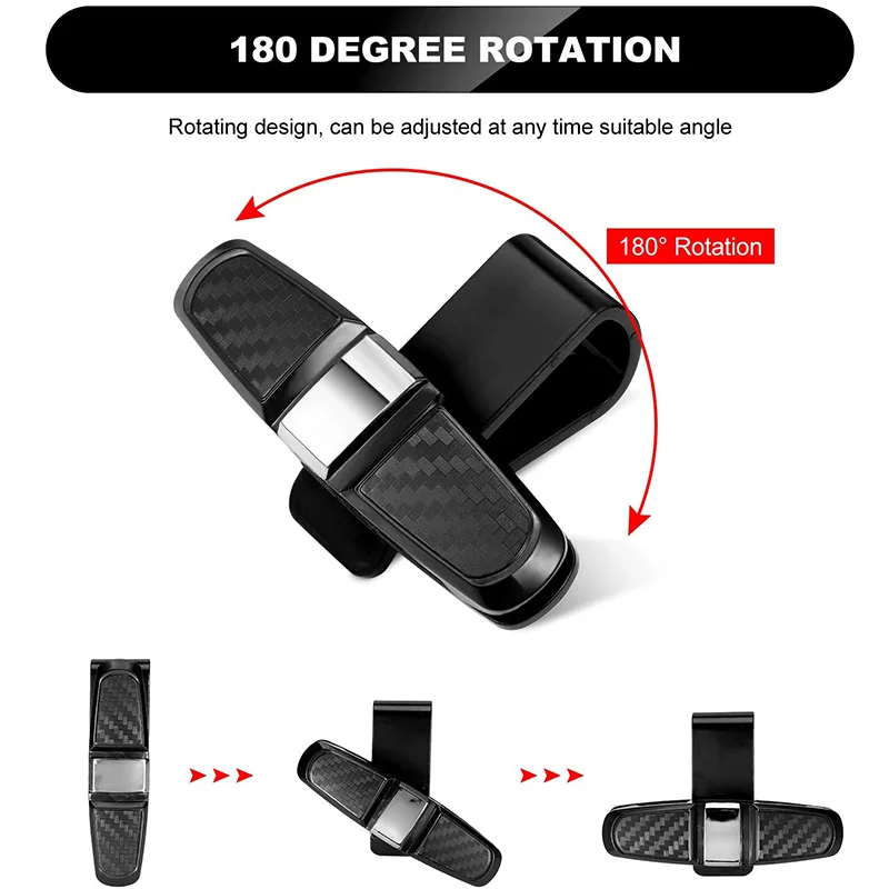 Dual Car Visor Glasses and Card Holder Clips - Interior Accessories