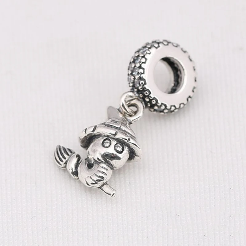 

Authentic 925 Sterling Silver Bead Snake Flying On Broomstick Dangle Charm Fit Pandora Women Bracelet Bangle Gift DIY Jewelry