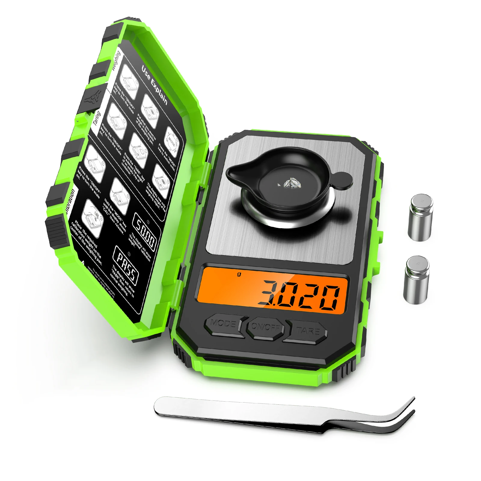 Bilancia Digitale 50G 0.001G Mini Bilancia Elettronica Portatile Bilancia Tascabile Professionale Di Precisione Milligrammo 20G Pesi Di Calibrazione