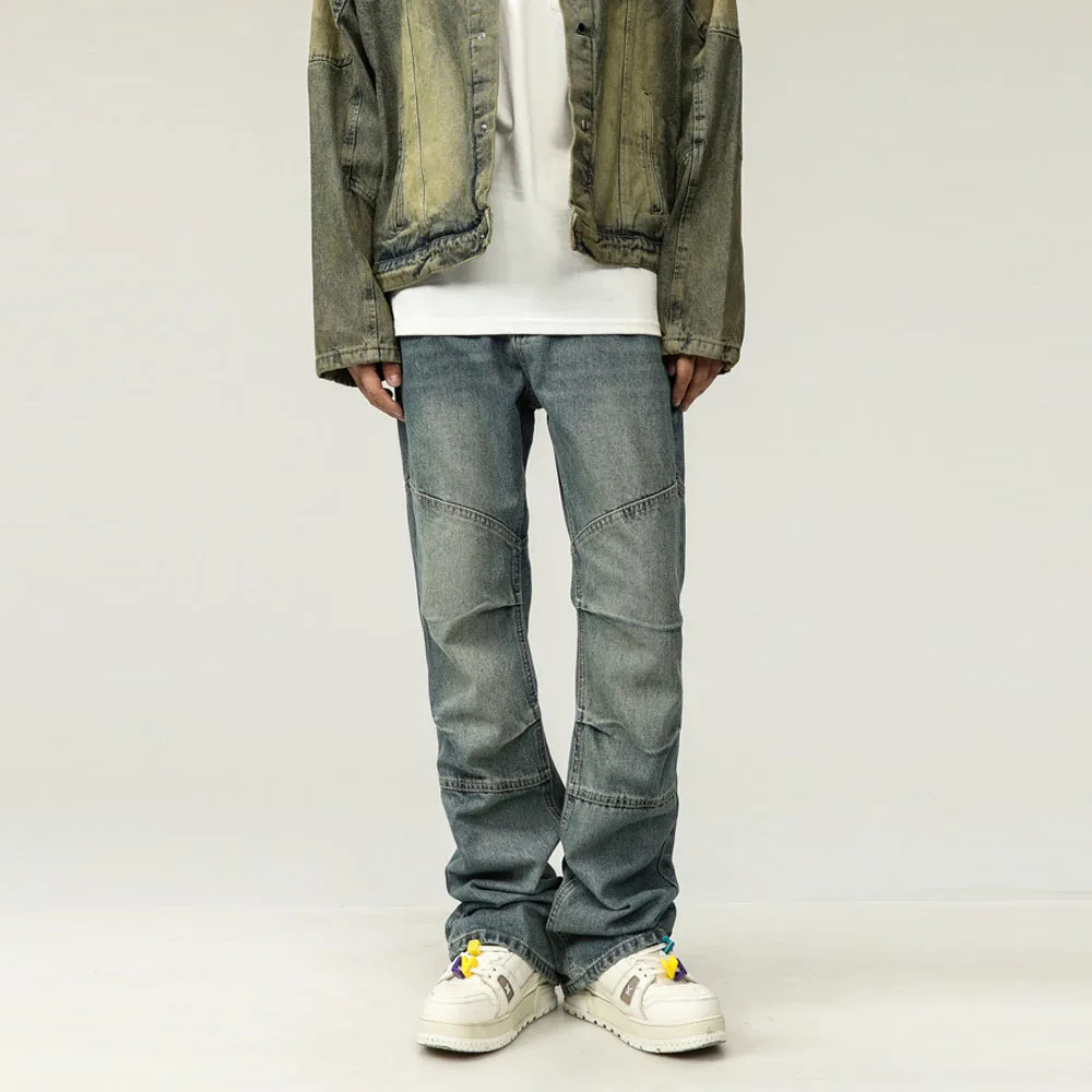 Men's Y2K Vintage 95% Cotton Techwear Wide Leg Jogger Denim Pants Trousers Baggy Jeans For Men Streetwear Korean Style luxury