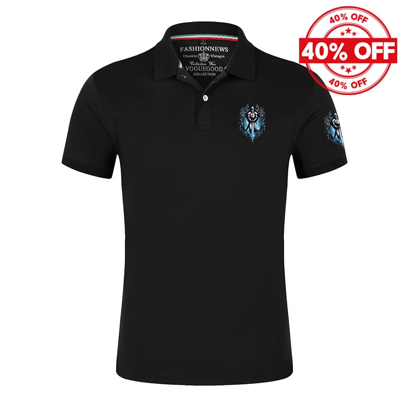 Summer Mens Slim Fit Polo Shirt Knights Templar Pattern