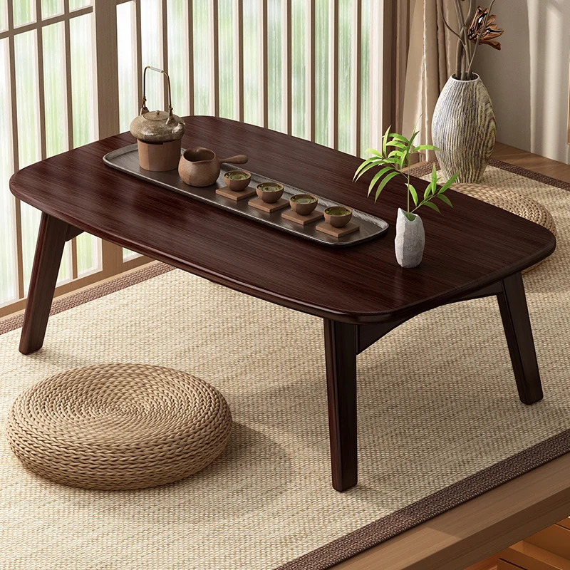 Bay Window Mini Table, Bamboo Foldable Desk, Tatami Coffee Stand, Zen Ground-Level Table, Multi-Function Study Desk