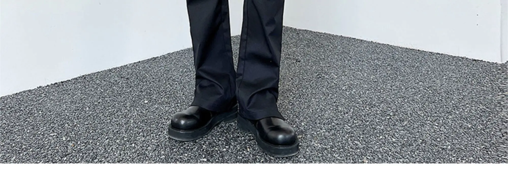 Description Picture 5 of itemVintage Men Casual Pants Solid Color Rivet Zipper Joggers Loose Flare Trousers Fashion Men Streetwear Long Pants