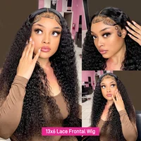 Vague profonde 13x6 HD dentelle frontale perruque bouclés perruques de cheveux humains 30 40 pouces vague d'eau dentelle avant perruque 250% 300% cheveux complets dentelle perruques vente 4