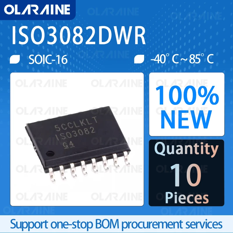 ISO3082DWR SOIC-16 디지털 아이솔레이터, IC 칩 회로 컨트롤러, 스위치 프로세서 센서, 2500 Vrms, 20 Mb/s, 10 개