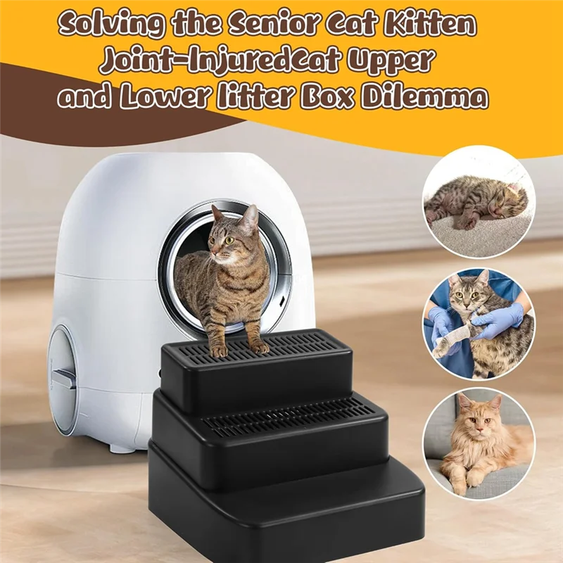 Robot Litter Box Elevated Litter Box Step With Drawer - Anti-Tracking ...