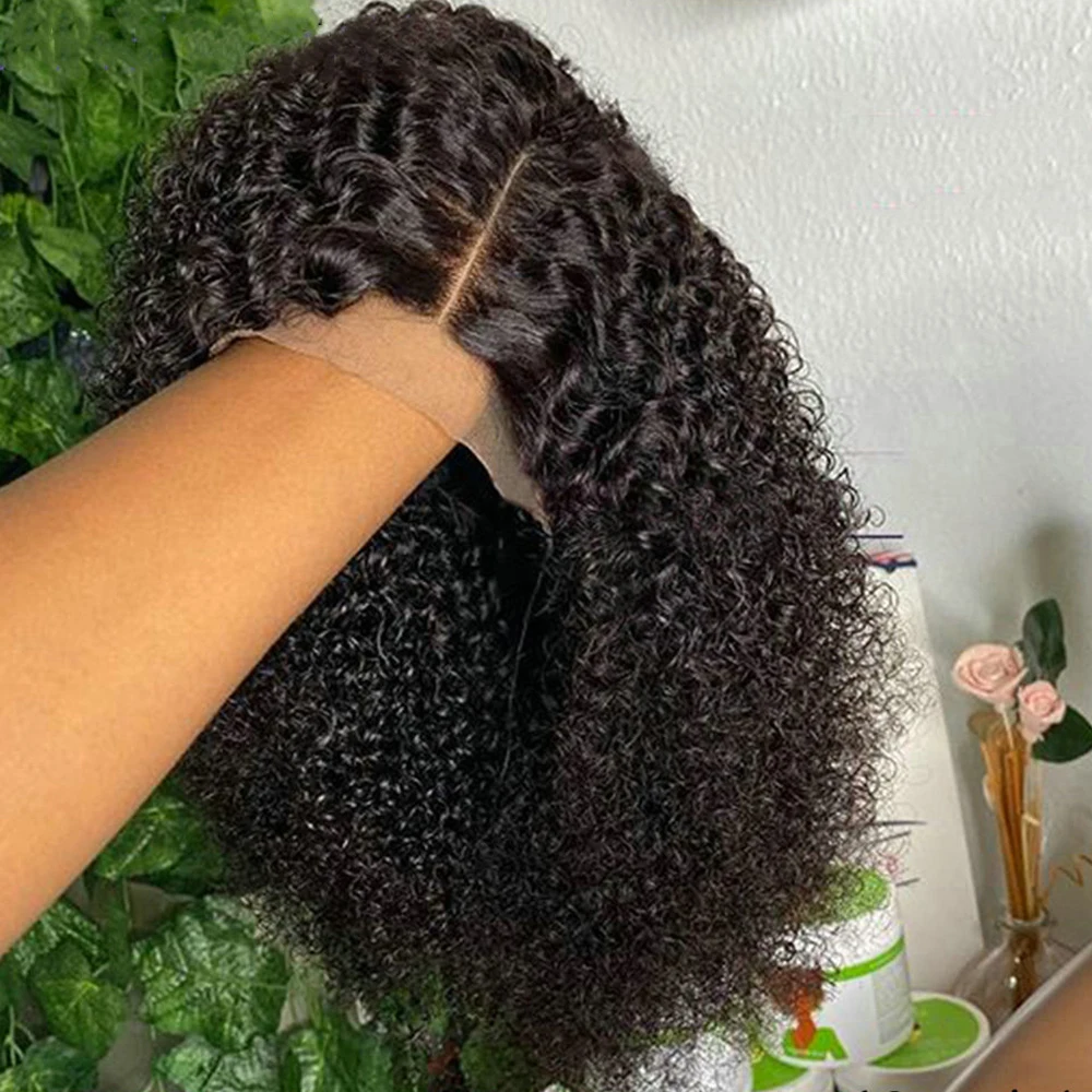 Perruques Courtes Bob Sans Colle Pré-découpées Ondulées Profondes Cheveux Humains Vietnamiens Birmans Jerry Curly 13×6 HD Lace Front Prêtes à Porter