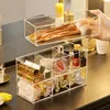 Clear Acrylic Makeup Layered Storage Box Dressing Table Cosmetic Lipstick Finishing Grid Box Desktop Drawer Storage Compartment 1