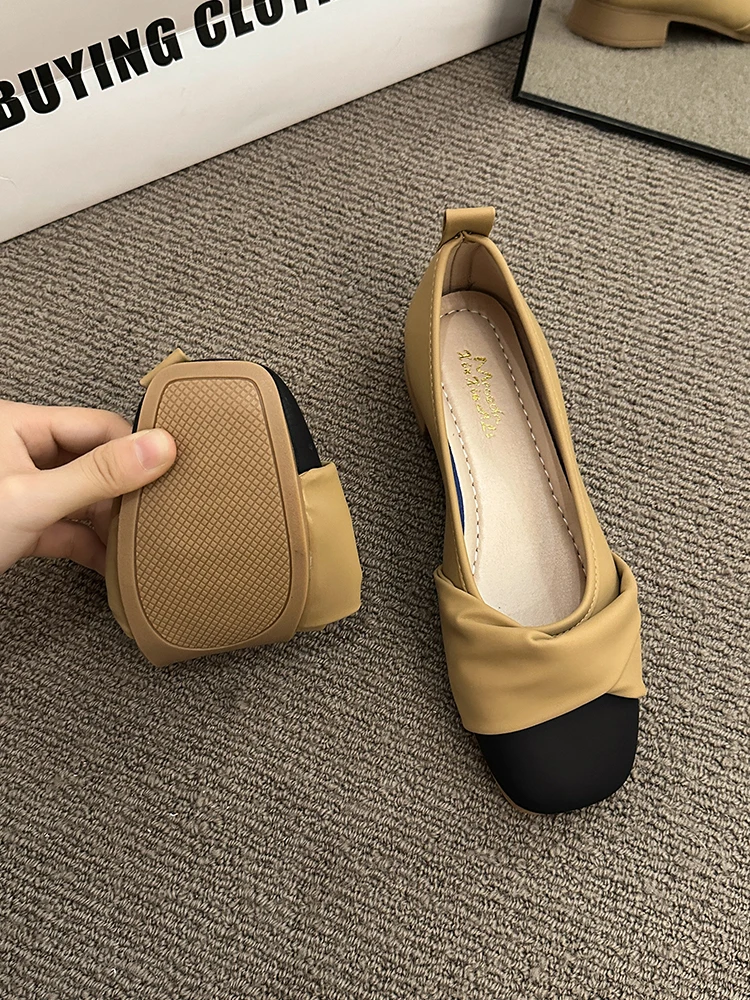 

Женская обувь, разноцветная женская обувь 2023, модные женские повседневные кроссовки с квадратным носком и открытым носком, осеннее платье, модные лодочки