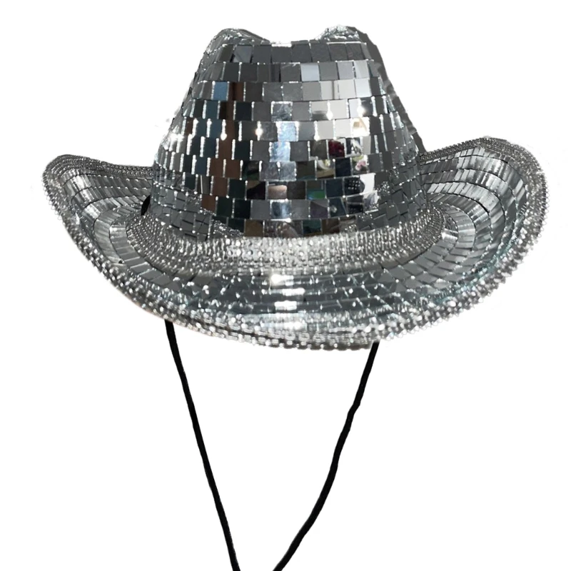 Costume Cosplay Disco Ball Cowboy Hat Girl Costume Cosplay Cap Ornament Household Supplies for Female Teenager Girl