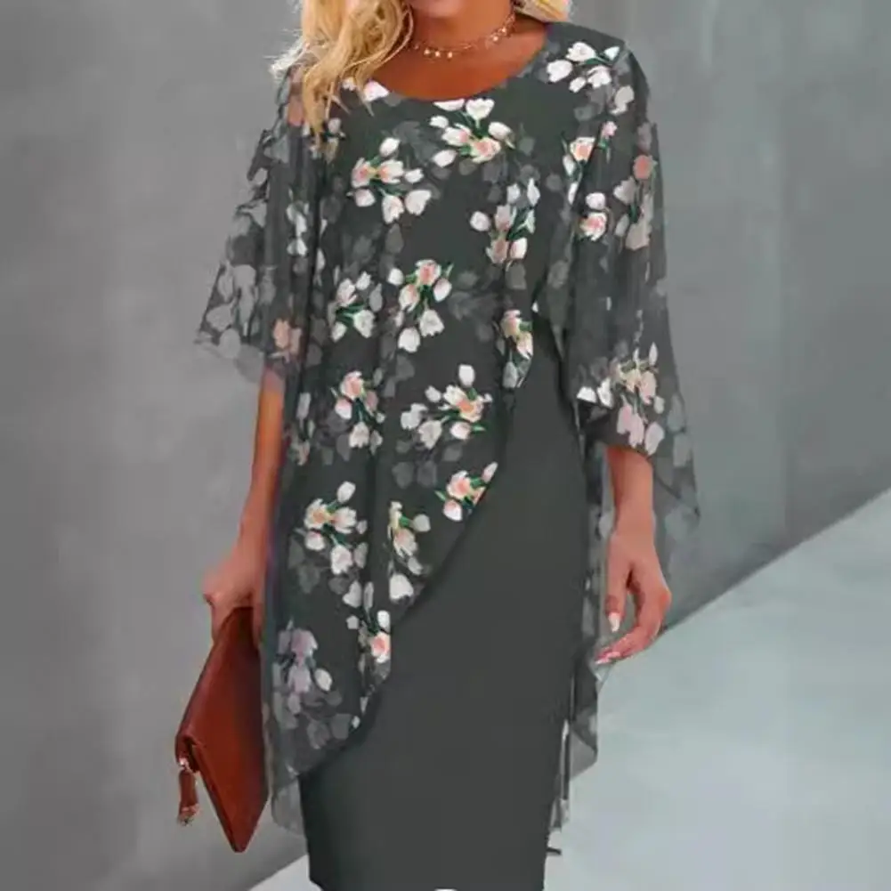 Generisch 2025 - zomerjurk voor dames, flare-mouwen, bloemenprint
