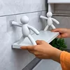 Bathroom Self-adhesive Shampoo Shelves Shower Towel Storage Rack Cosmetic Toilet Organizer Home Decor Kitchen Plastic Rack 1Pc 5