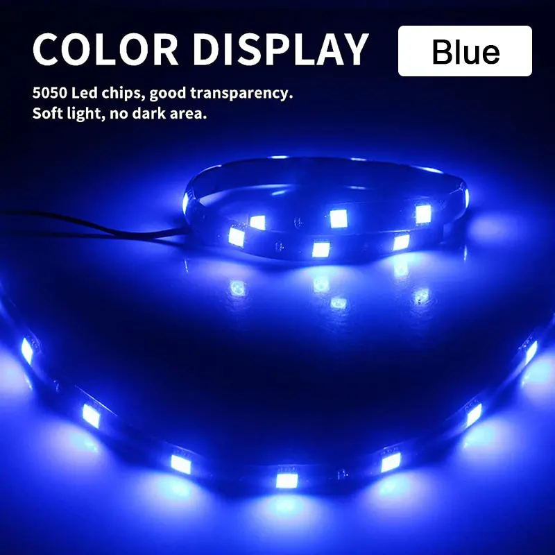 1/4/10 Uds 30CM LED decoración atmósfera tira luces DRL 12V 12SMD impermeable coche Interior Exterior estilo lámparas flexibles