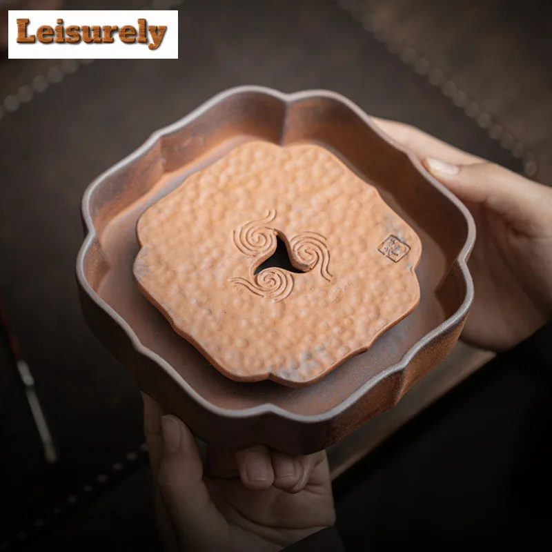 Old Rock Mud Auspicious Cloud Pot Bearing Holder Teacup Support Water Storage Dry Soaking Table Tea Tray Coasters  Accessories