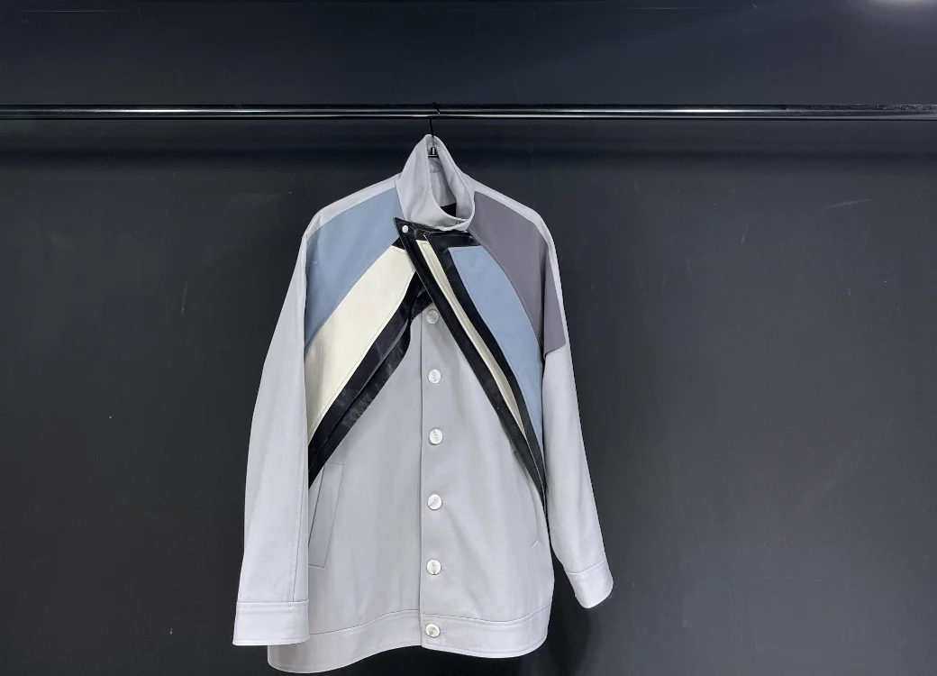 

SuperAen Custom Original Design Spring and Autumn 2023 New Vintage Coffee Color Blue Top Jacket Women's Leather Jacket