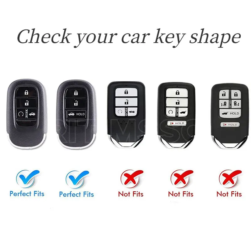 Car Key Case Cover Key Case Car Key Shell For Honda Civic Accord HR-V CR-V CRV 4 5 Buttons Auto Shell Fob Holder Car Accessories