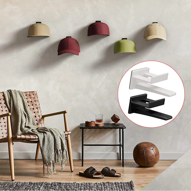 

1Pcs Hat Holder Sticky Wall Mount Hook For Baseball Cap Casual Hat Storage Hook Free-punch Paste Portable Door Closet Hanger