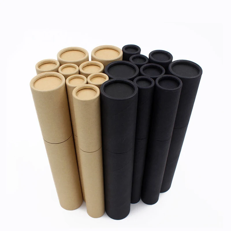 Tubo-de-cart-n-negro-Kraft-para-botellas-de-Perfume-cajas-de-l-pices ...