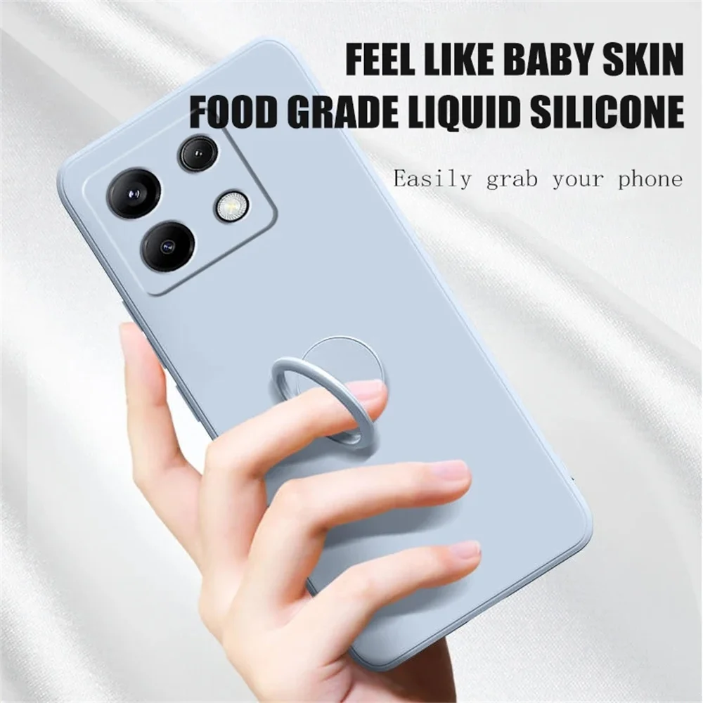 Liquid Silicone Case with Ring Holder and Strap