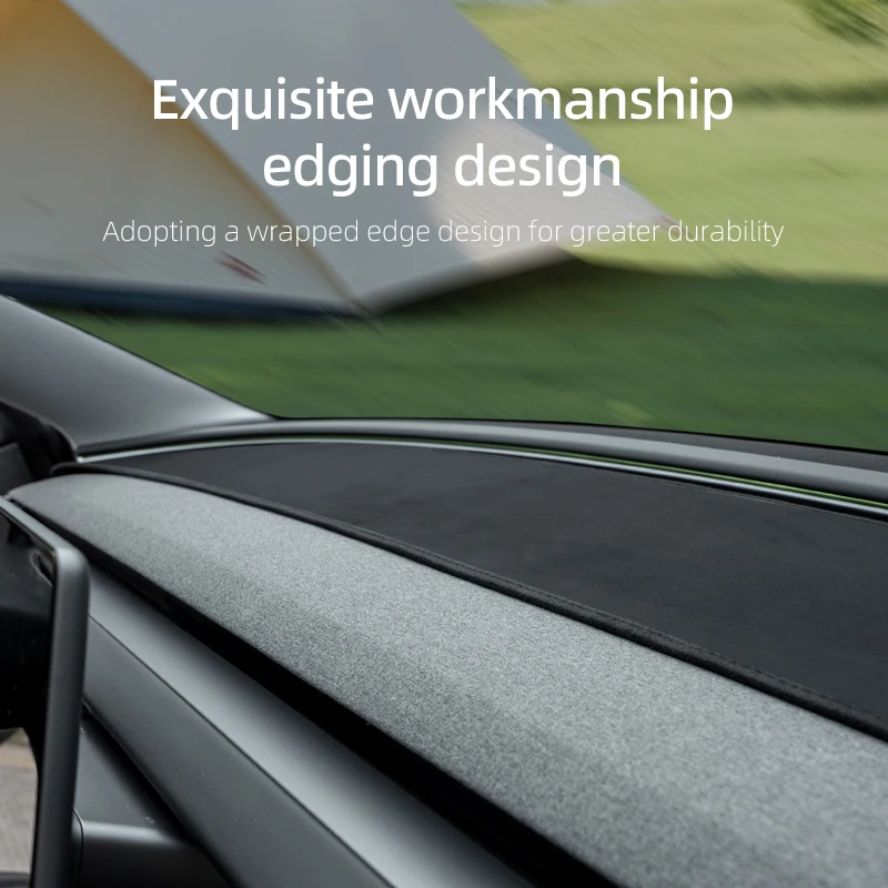 For Tesla Model Y Juniper Suede Leather Dashmat Model 3 Highland Car Dashboard Cover Pad Dash Mat SunShade Carpet Accessories 3