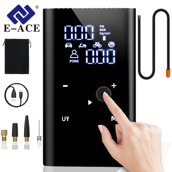 E-ACE 휴대용 타이어 팽창기, 자동차 공기 펌프, 무선 자동 압축기, 자전거 볼 공기 주입기용 공기 주입기, 150PSI, 8000mAh