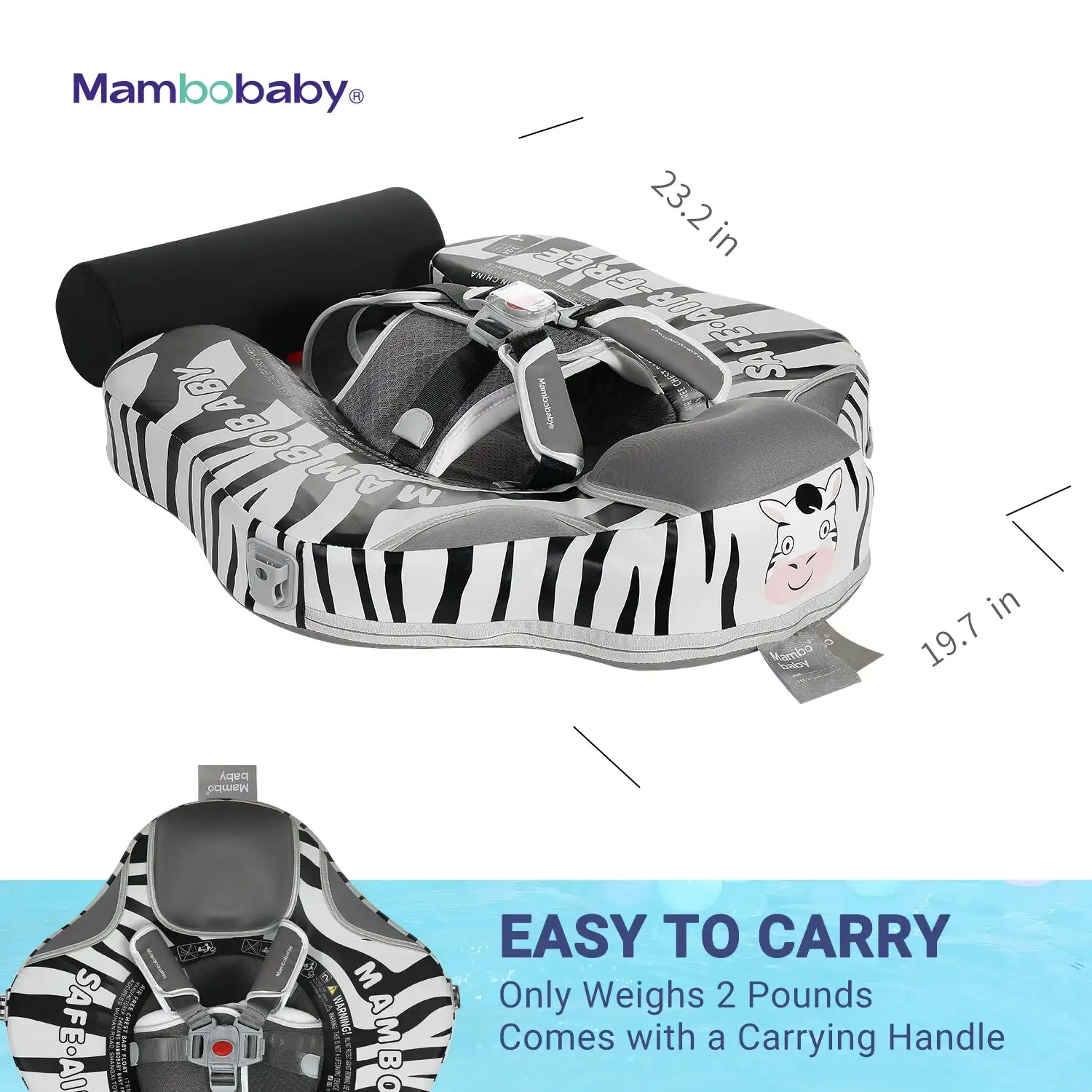 Mambobaby Baby Swimming Float With Umbrella For Infant Non-Inflatable Pool Accessories Water Game Floaties Toys Boys Girls 6
