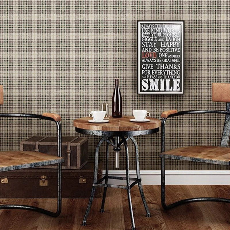 

England Vintage Plaid Wallpaper Plain Paper Living Room Bedroom Bedside Background Lattice Wall Paper Papel De Parede