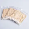 100/200pcs Disposable Sticks With Cotton On The Tip Pointed Wooden Cotton Buds Thin Head Cotton Swabs Makeup Tool Accessories 6