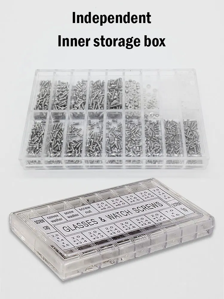 Description Picture 5 of itemGlasses Screw Set Nose Support Lens Leg Nut Frameless Glasses Spacer Cap Accessories 18 Specification Screw Set Box