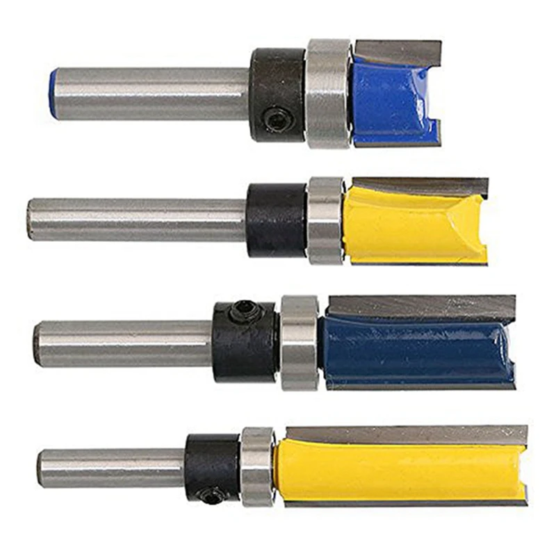 1 Set Straight Flush Trim Router Bit Set With 1/4Inch Shank Bit Cutter & 3Pcs Flush Trim Router Bit Pattern Bit Top cnc wood router machine