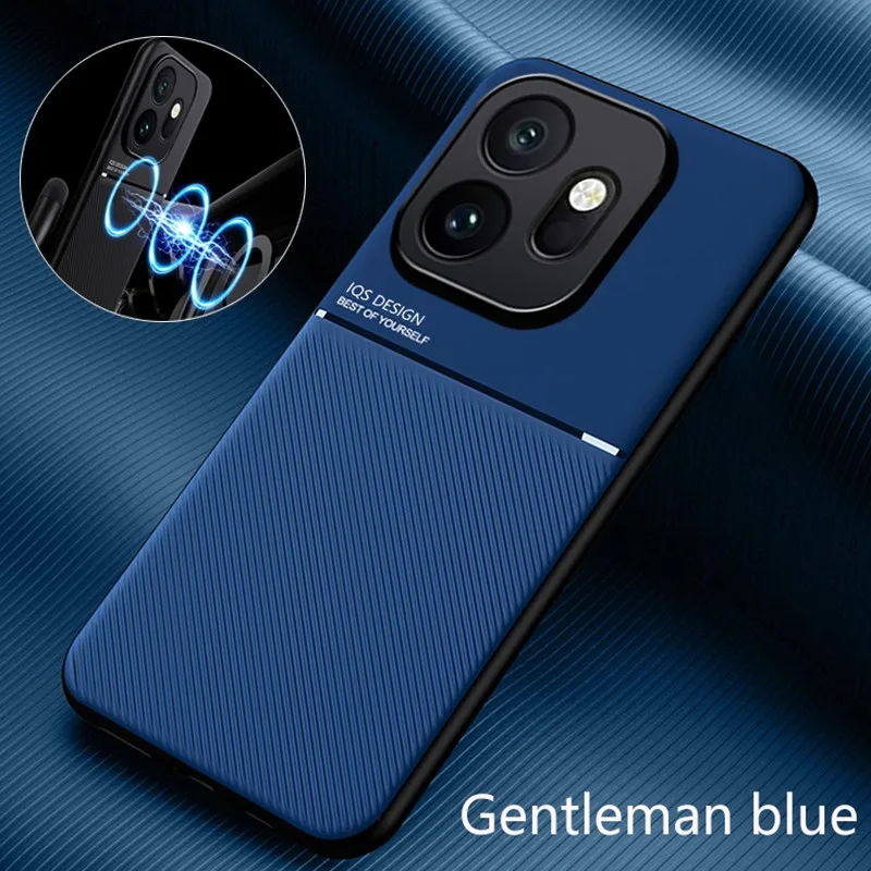 Leather Texture Magnetic Phone Case with Soft Frame and Car Holder Feature