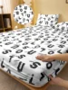1 Simple modern letter Geometry printed matte Fitted Sheet, bedroom printed bed cover, bedding (excluding pillowcases) 1