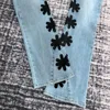 men inseam embroidery gusset flare jeans 5