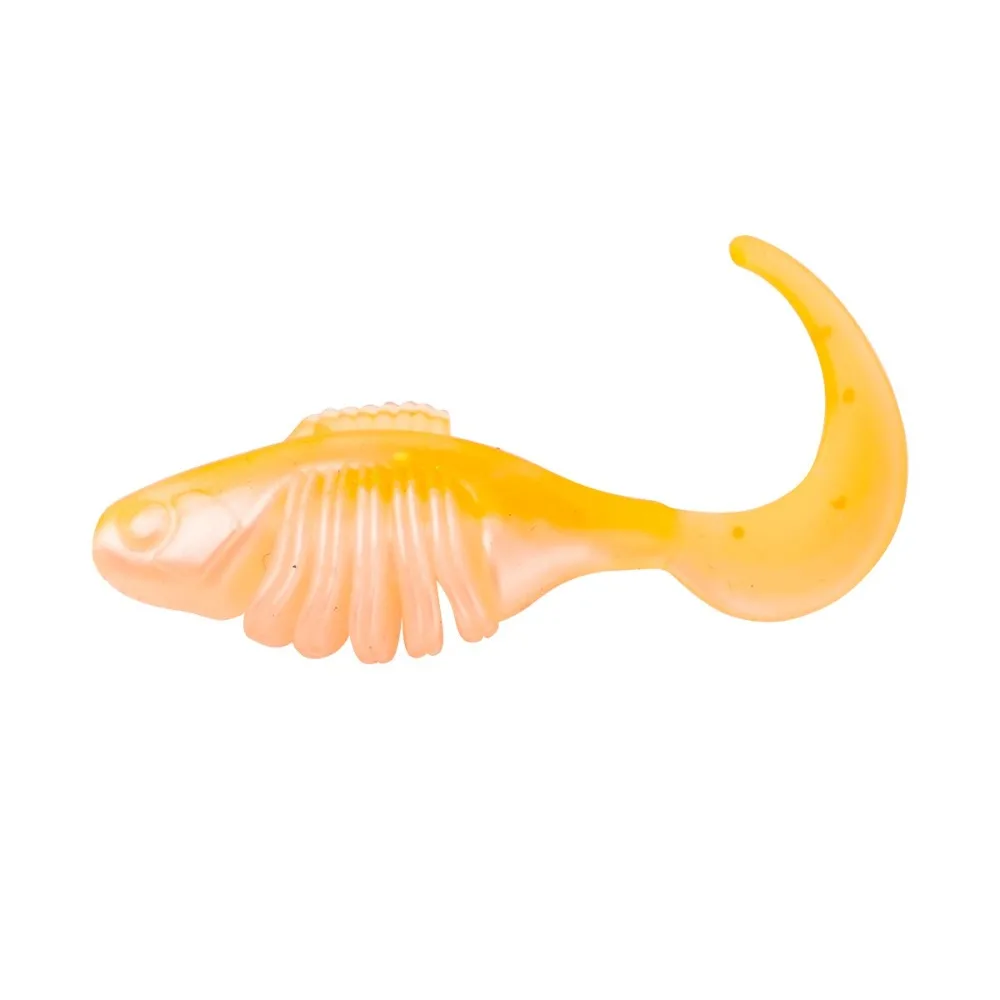 15PCS PVC Floating Soft Bait Soft Worm Two Strokes Wobbler Fishing Lure 4.5cm 1.85g 6 Colors T Tail Soft Worm Fishing