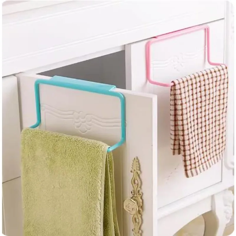 Towel Rack Bathroom Organizer Single Pole Plastic Seamless Rag Hanger Kitchen Bathroom