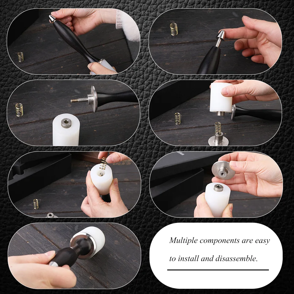 Leather Carving Hammer Leathercraft Mallet Nylon Wood Handle Hammer Leather Carving Mallet DIY Stamping Tool