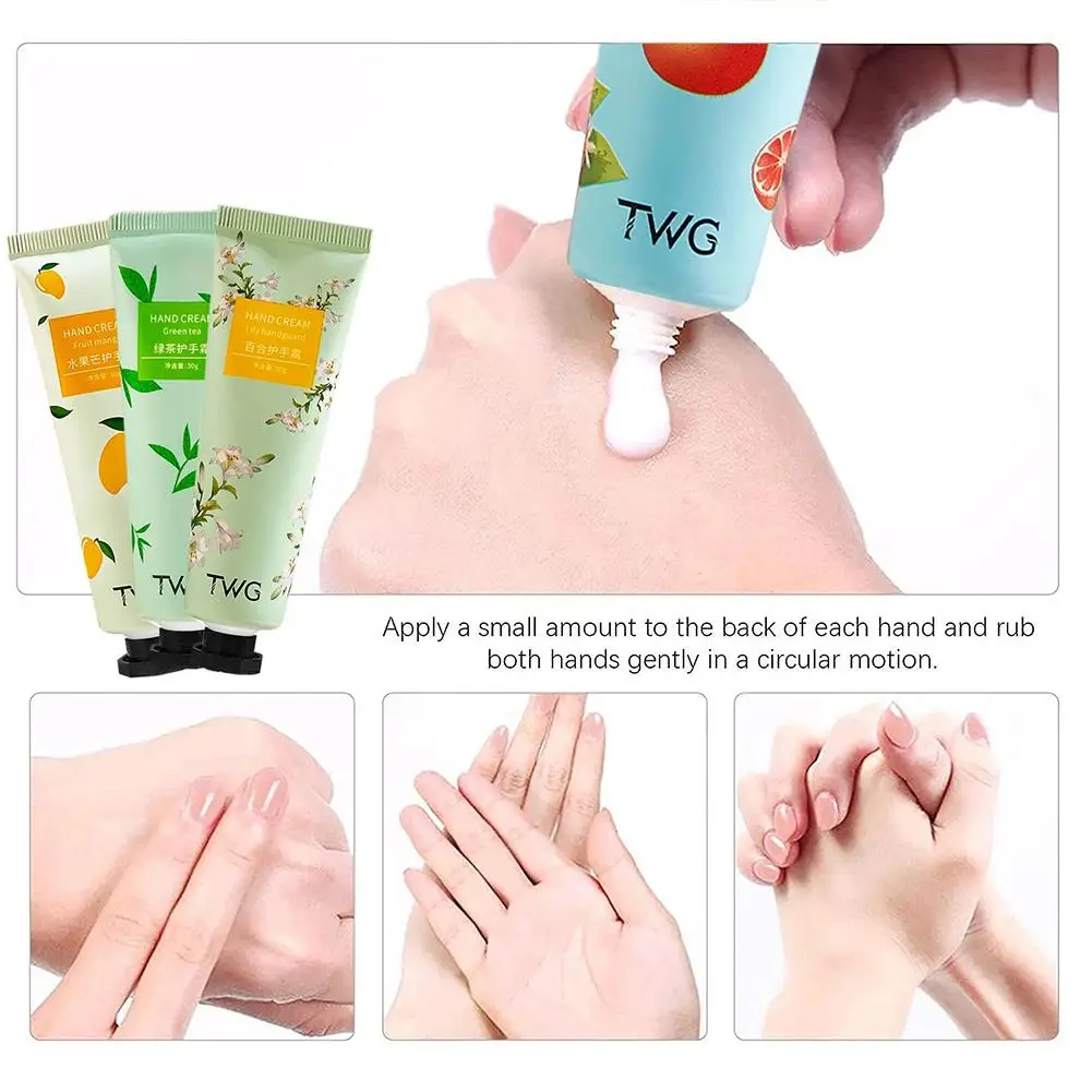 

30g Hand Cream Rose Blossom Fruity Flowery Hand Cream Moisturizing Anti Crack Hand Lotion For Men And Women（Random） I6T7