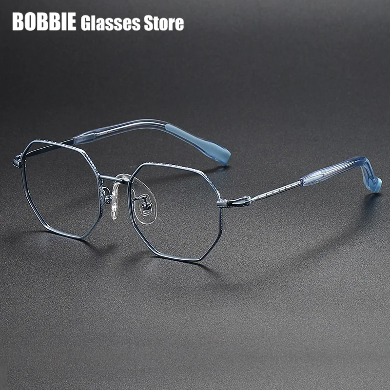 Children Eyeglasses Frame Fashion Polygon Men Women Pure Titanium Eyewear Students Myopia Astigmatism Boy Girl Kid Small Face