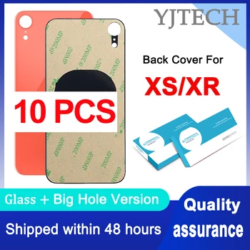 10PCS / Lot Big Hole Back Glass For iPhone XR Back Battery Cover Rear Door For XS Back Housing Replacement Part