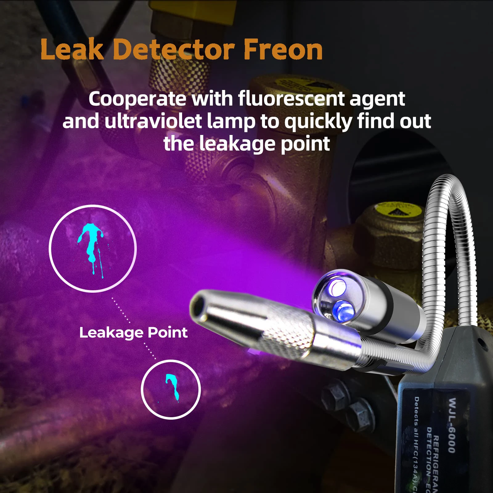 Gas Leak Detector Gas Detector Freon Leak Detector Refrigerant Halogen Leak Detector Portable