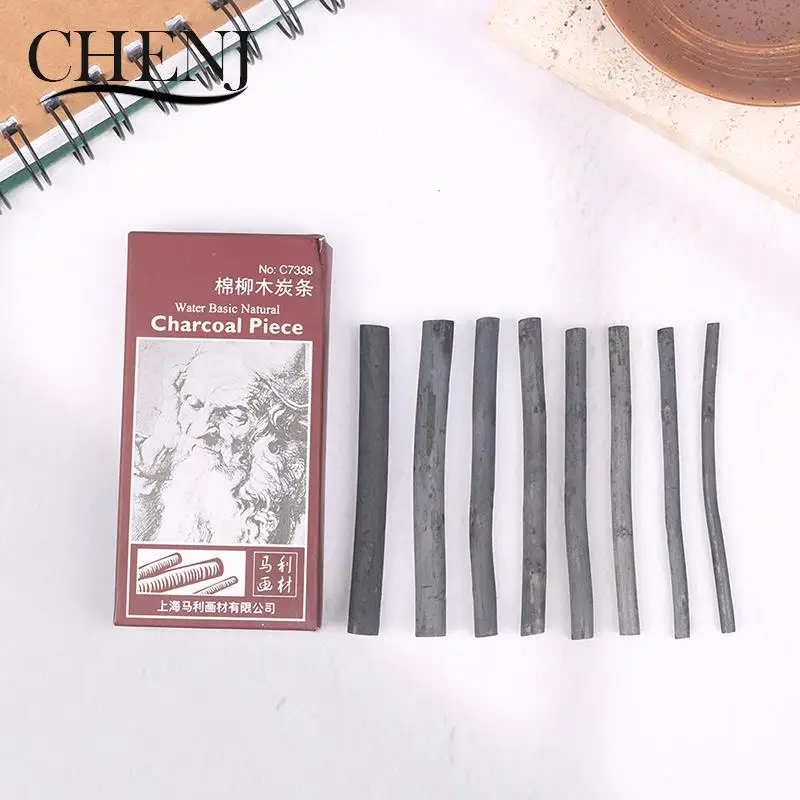 8Pcs/pack Profession Pencils Sketch Drawing Willow Charcoal Bar Artist Art Crayons Painting Drawing Supplies