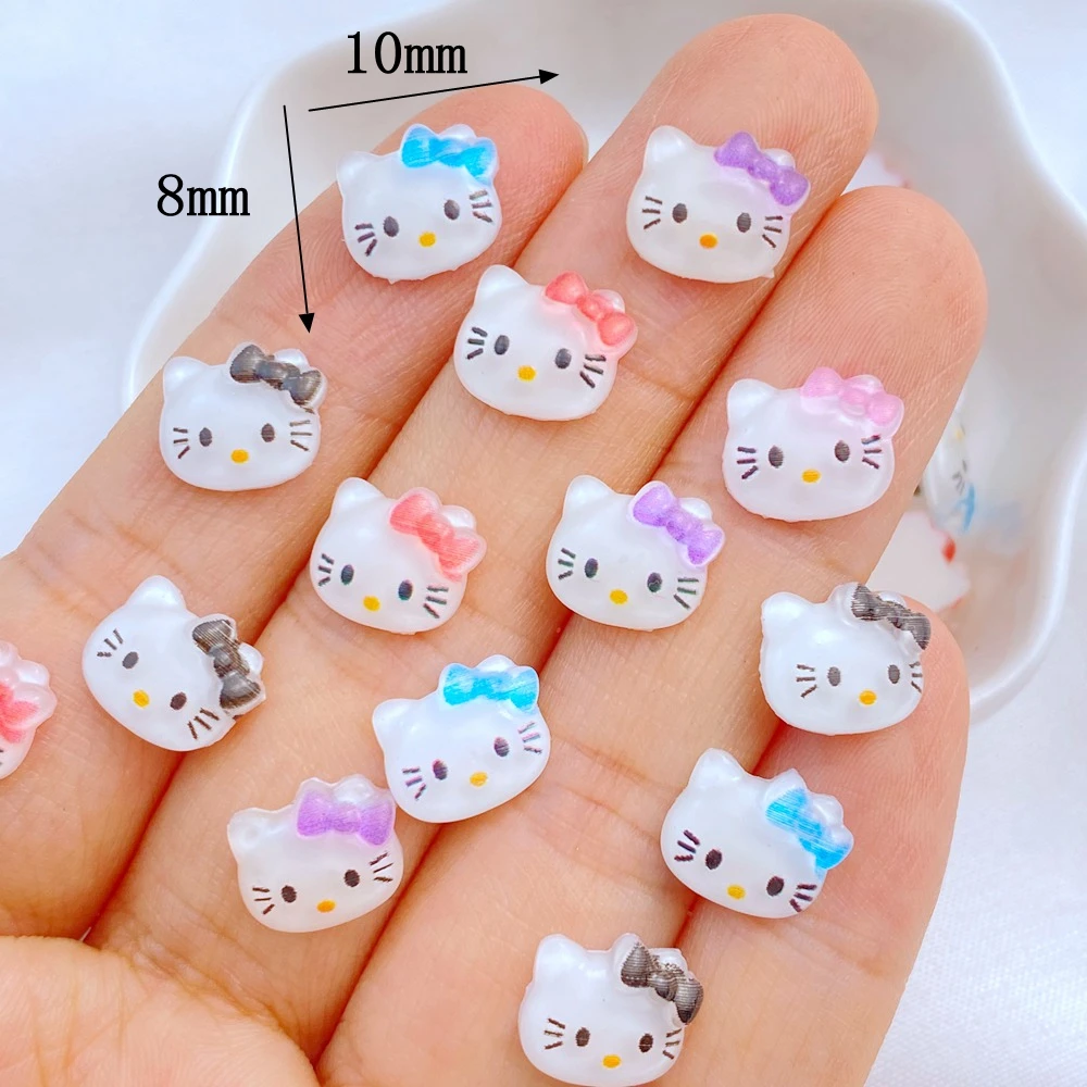 Cute Mini 8*10mm Resin Little Cat Series Flatback Ornament Jewelry Making Manicure Hairwear Accessories 50Pcs