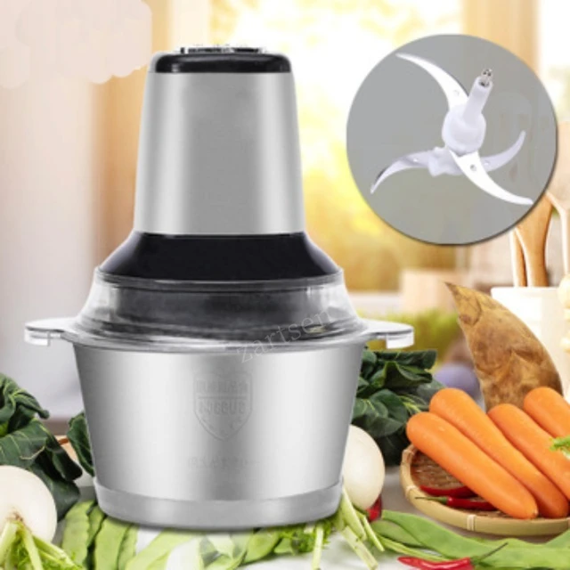 304 Stainless Steel Electric Meat Chopper Meat Grinder Mincer 2 Speeds 4  Blade 2L/3L Capacity Food Processor Cutter Meat Slicer - AliExpress